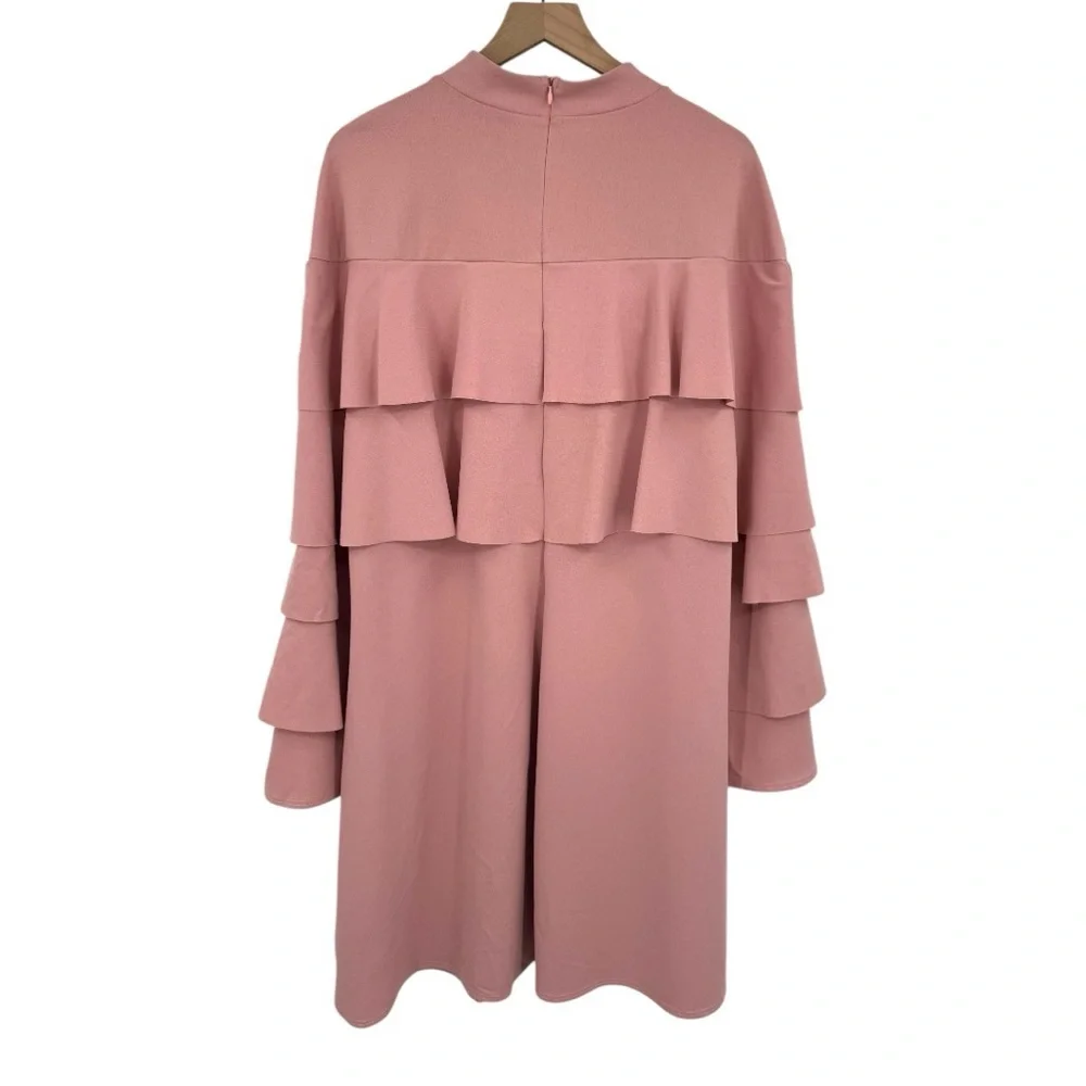 Club London Pink Ruffle Tiered Mini Dress Plus Size 24 US 6XL - Picture 3 of 6